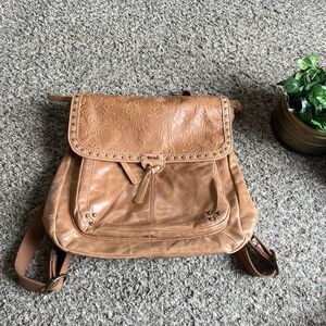 The Sak Tan Backpack with Embossed Flap